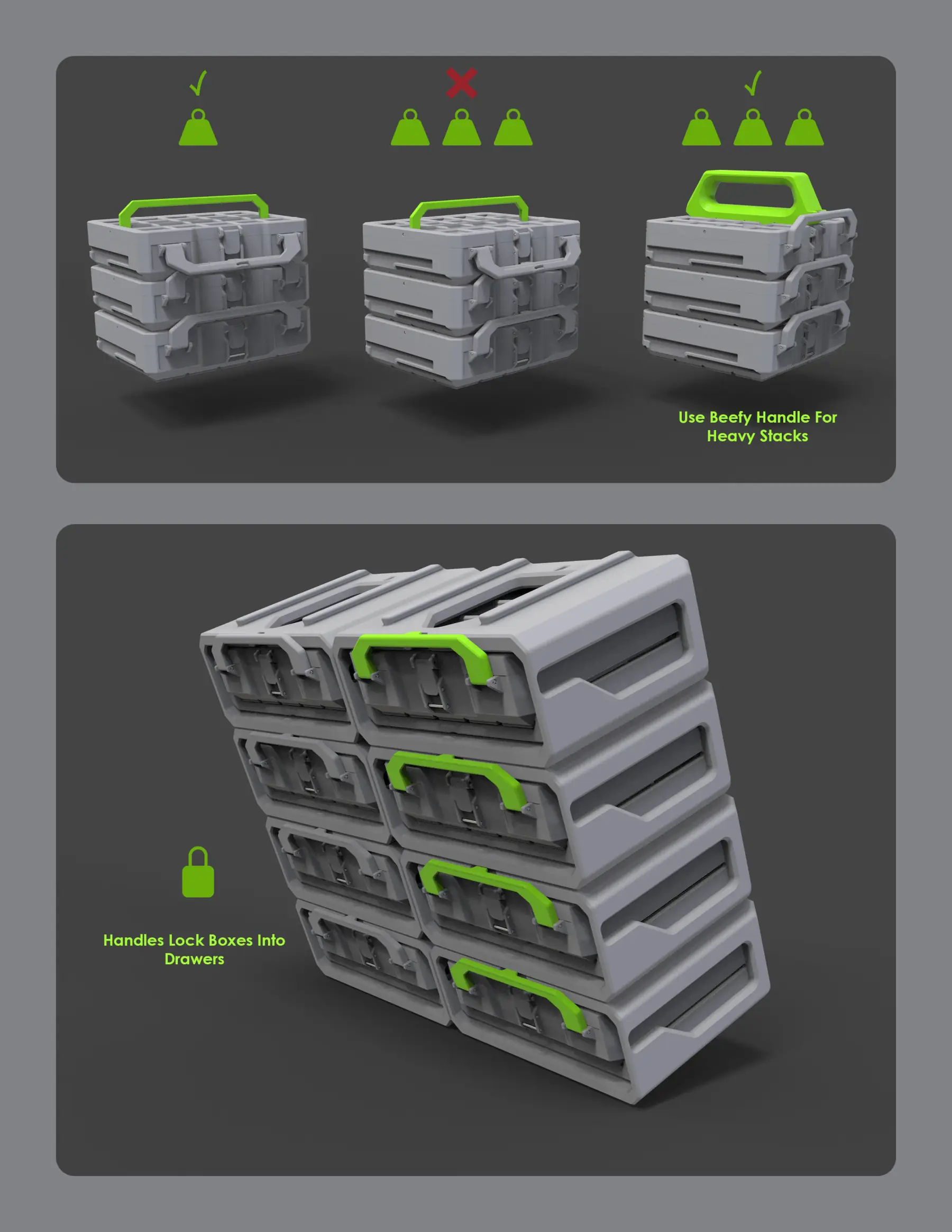 Hybrid storage setup combining ready-made inserts with specialised storage layouts